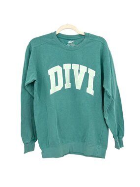 Divi Collegiate Crewneck Sweatshirt Comfort Colors Seafoam Green Size Small